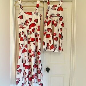 Pink Chicken Mommy Me Set- Women’s Small Dress and Girls Size 10 Dress